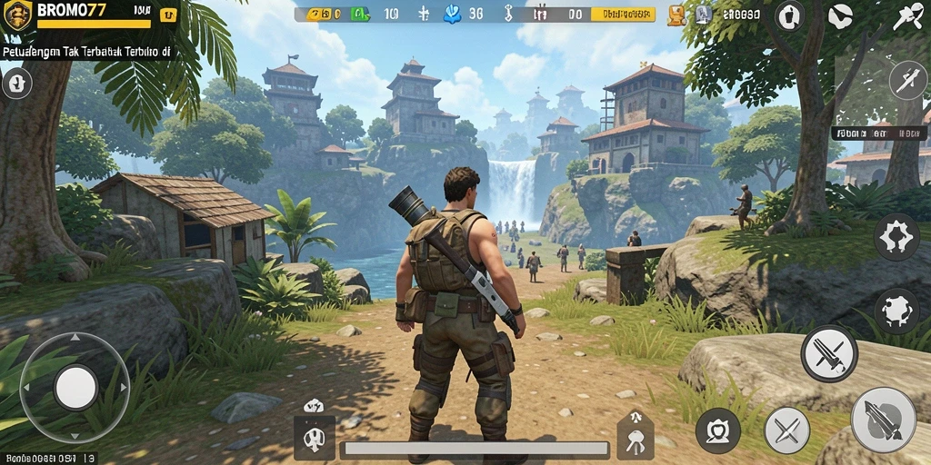 Tangkapan layar gameplay BROMO77 menampilkan petualangan di dunia terbuka yang luas.
