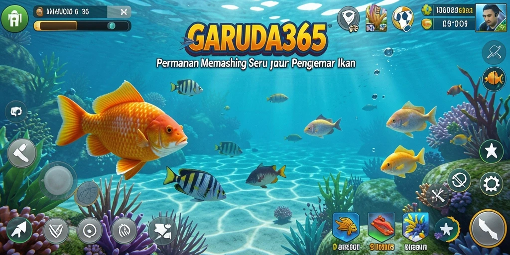 Screenshot GARUDA365 menampilkan momen menangkap ikan yang dramatis.