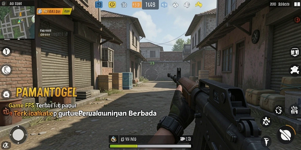Tampilan menegangkan dari gameplay FPS PAMANTOGEL.