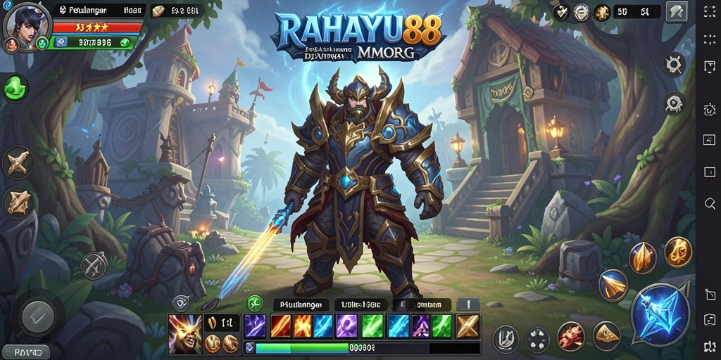 Screenshot utama <strong>RAHAYU88</strong> menampilkan aksi seru dalam pertarungan MMORPG.